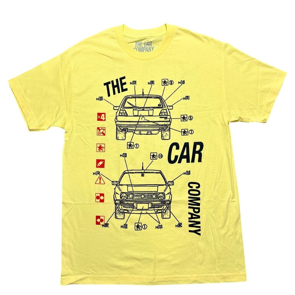 New The Car Company Yellow 100% Cotton T-Shirt Size L